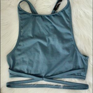 Light blue crop top